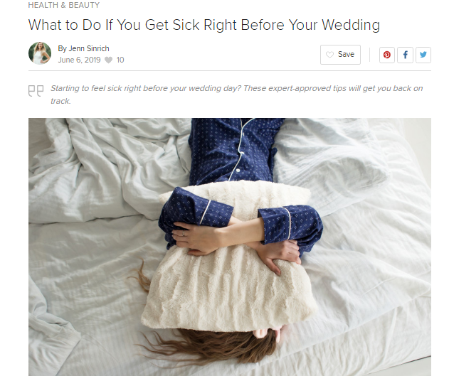 What to if you're sick on your wedding day